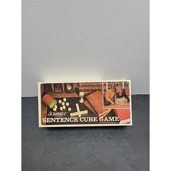 VINTAGE Scrabble Sentence Cube Game COMPLETE S&R Games 1971 Word Letters Rare - Picture 1 of 8